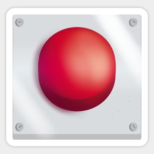 Big Red Button Sticker